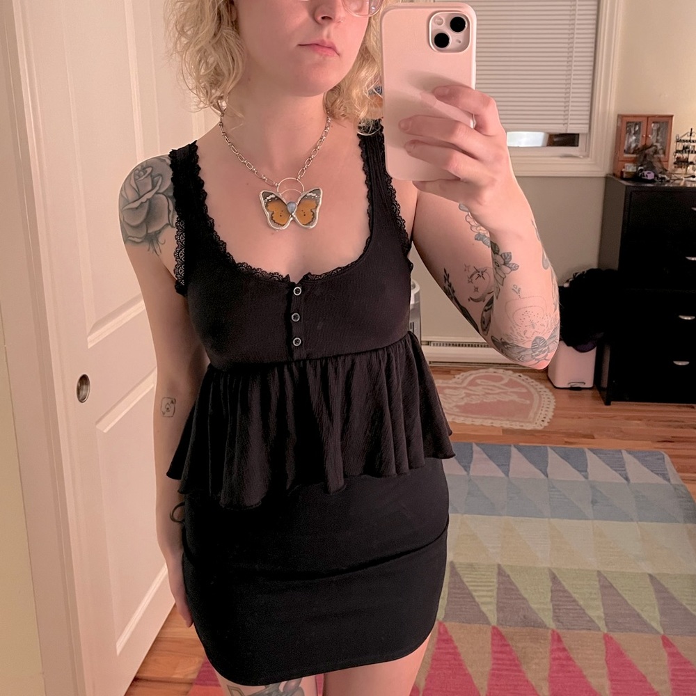 Black Peplum Top